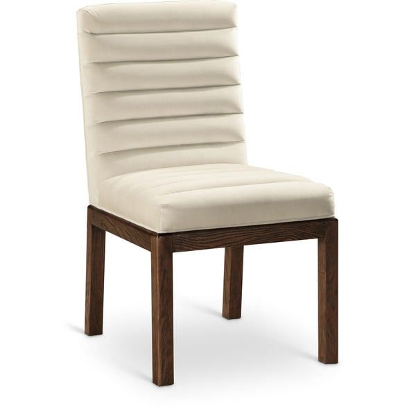 Meridian Evelyn Cream Velvet Dining Chair IMAGE 1