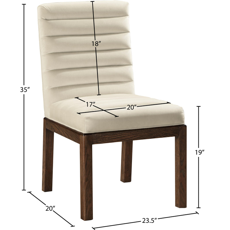 Meridian Evelyn Cream Velvet Dining Chair IMAGE 8