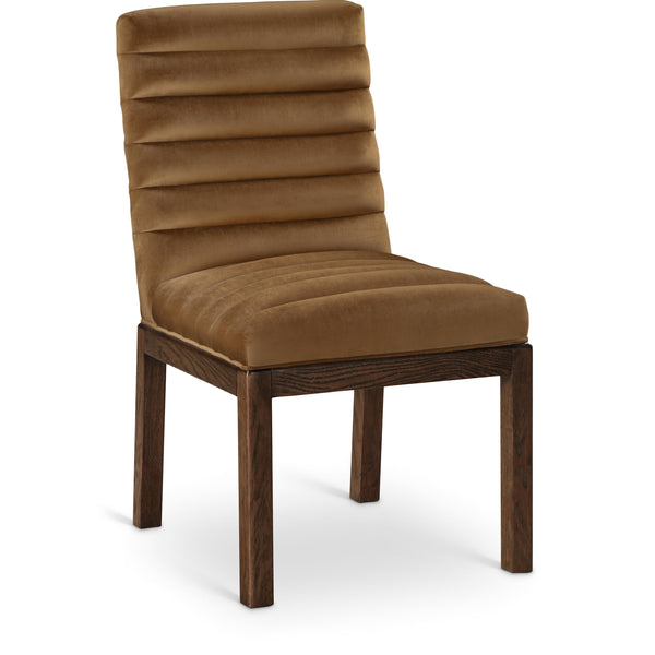 Meridian Evelyn Saddle Velvet Dining Chair IMAGE 1