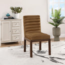 Meridian Evelyn Saddle Velvet Dining Chair IMAGE 2