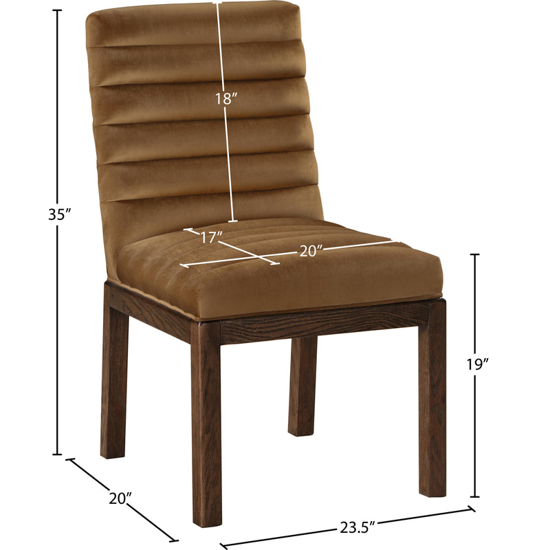 Meridian Evelyn Saddle Velvet Dining Chair IMAGE 8