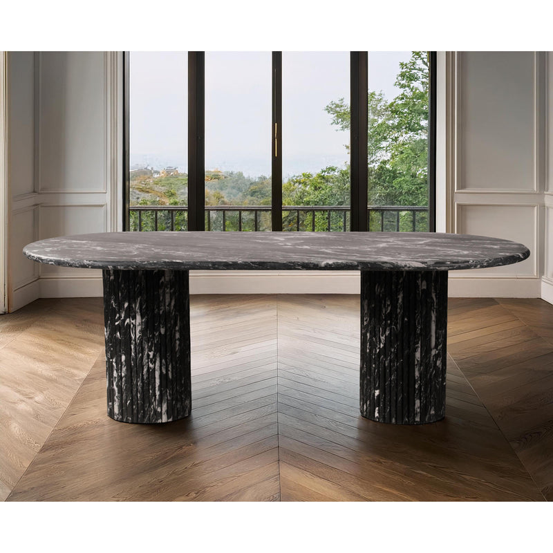 Meridian Messina Black Marble Dining Table (3 Boxes) IMAGE 2