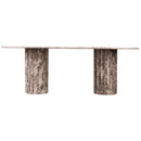 Meridian Messina Brown Marble Dining Table (3 Boxes) IMAGE 3