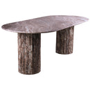Meridian Messina Brown Marble Dining Table (3 Boxes) IMAGE 5
