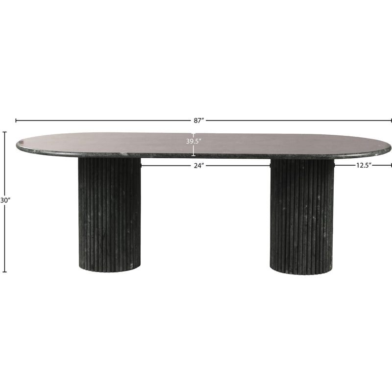 Meridian Messina Green Marble Dining Table (3 Boxes) IMAGE 9
