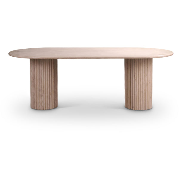 Meridian Messina Beige Travertine Dining Table (3 Boxes) IMAGE 1