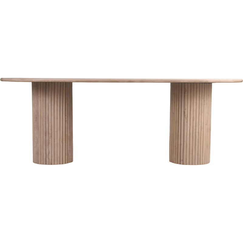 Meridian Messina Beige Travertine Dining Table (3 Boxes) IMAGE 3