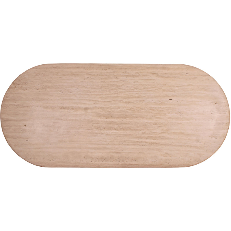 Meridian Messina Beige Travertine Dining Table (3 Boxes) IMAGE 6