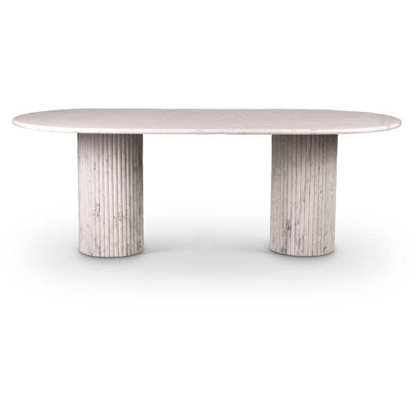 Meridian Messina White Marble Dining Table (3 Boxes) IMAGE 1