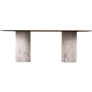 Meridian Messina White Marble Dining Table (3 Boxes) IMAGE 3