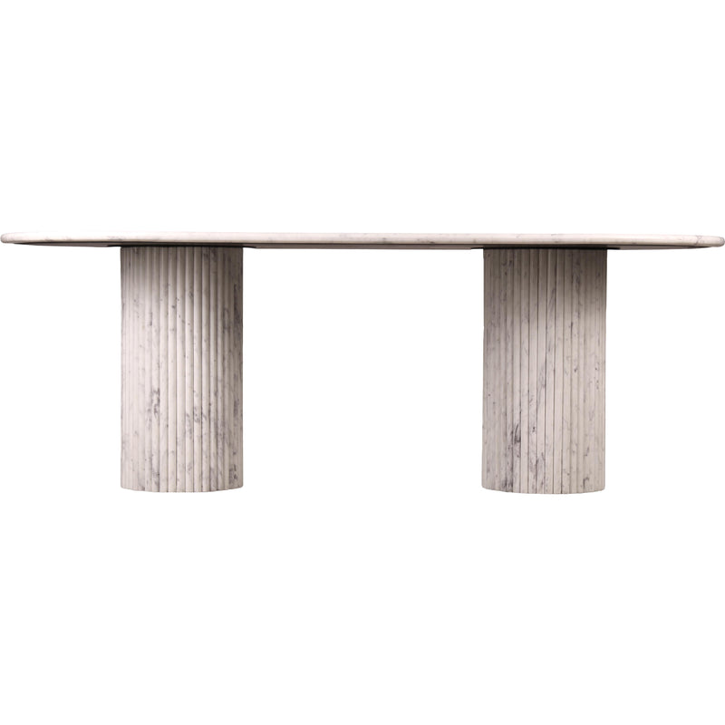 Meridian Messina White Marble Dining Table (3 Boxes) IMAGE 3