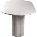 Meridian Messina White Marble Dining Table (3 Boxes) IMAGE 4