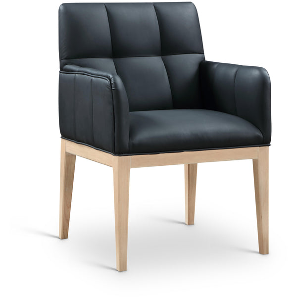 Meridian Adrian Black Vegan Leather Dining Arm Chair IMAGE 1