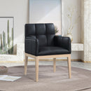 Meridian Adrian Black Vegan Leather Dining Arm Chair IMAGE 2