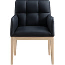 Meridian Adrian Black Vegan Leather Dining Arm Chair IMAGE 3