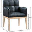 Meridian Adrian Black Vegan Leather Dining Arm Chair IMAGE 9
