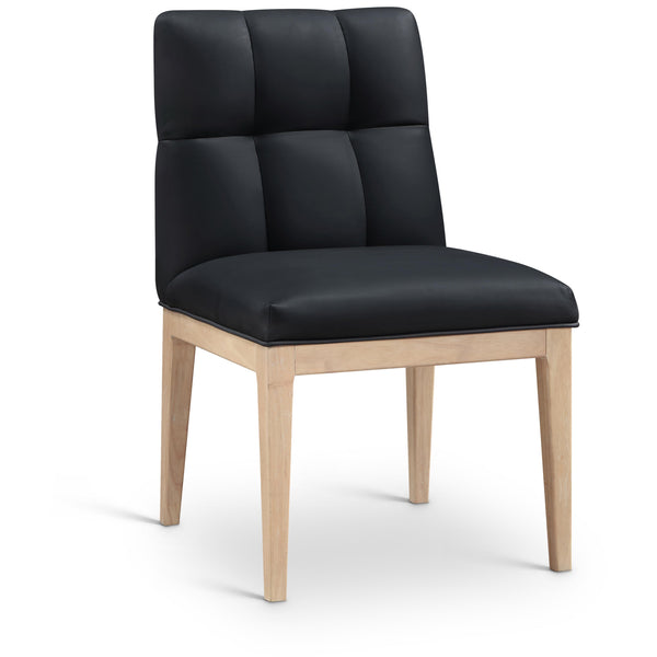 Meridian Adrian Black Vegan Leather Dining Side Chair IMAGE 1