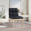Meridian Adrian Black Vegan Leather Dining Side Chair IMAGE 2
