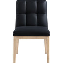 Meridian Adrian Black Vegan Leather Dining Side Chair IMAGE 3