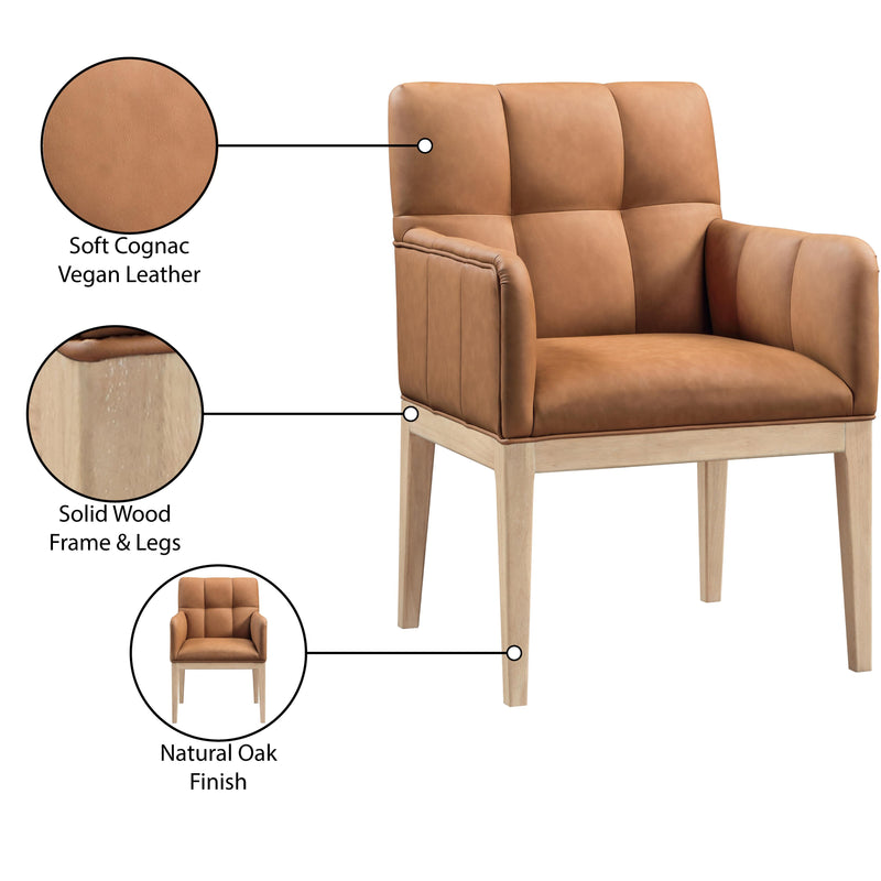 Meridian Adrian Cognac Vegan Leather Dining Arm Chair IMAGE 10