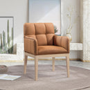 Meridian Adrian Cognac Vegan Leather Dining Arm Chair IMAGE 2