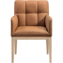 Meridian Adrian Cognac Vegan Leather Dining Arm Chair IMAGE 3