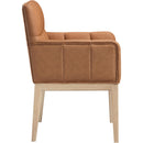 Meridian Adrian Cognac Vegan Leather Dining Arm Chair IMAGE 4