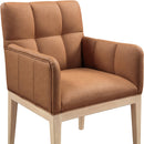 Meridian Adrian Cognac Vegan Leather Dining Arm Chair IMAGE 6