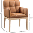 Meridian Adrian Cognac Vegan Leather Dining Arm Chair IMAGE 9