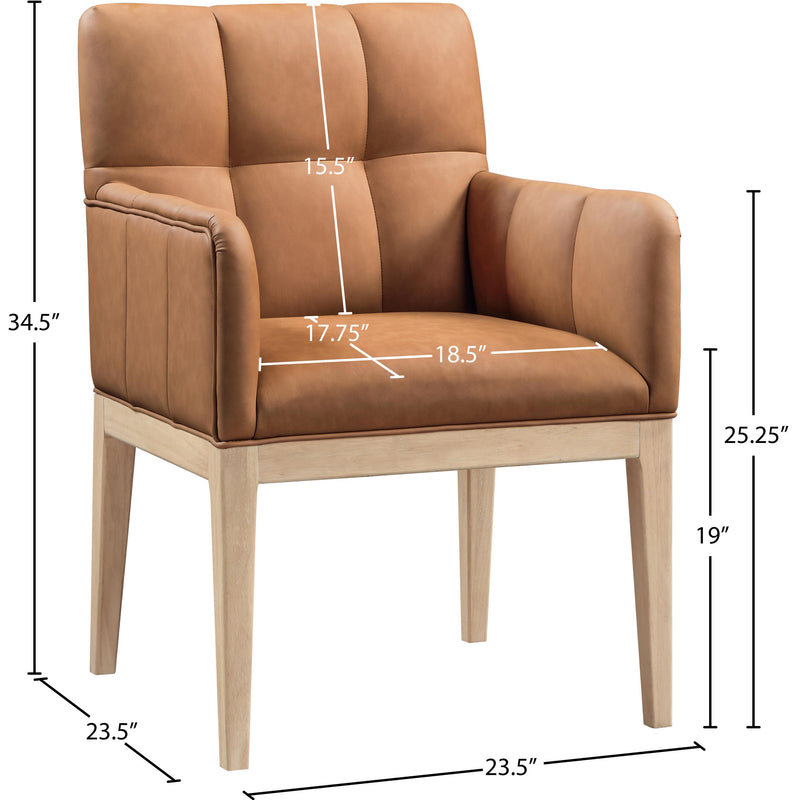 Meridian Adrian Cognac Vegan Leather Dining Arm Chair IMAGE 9