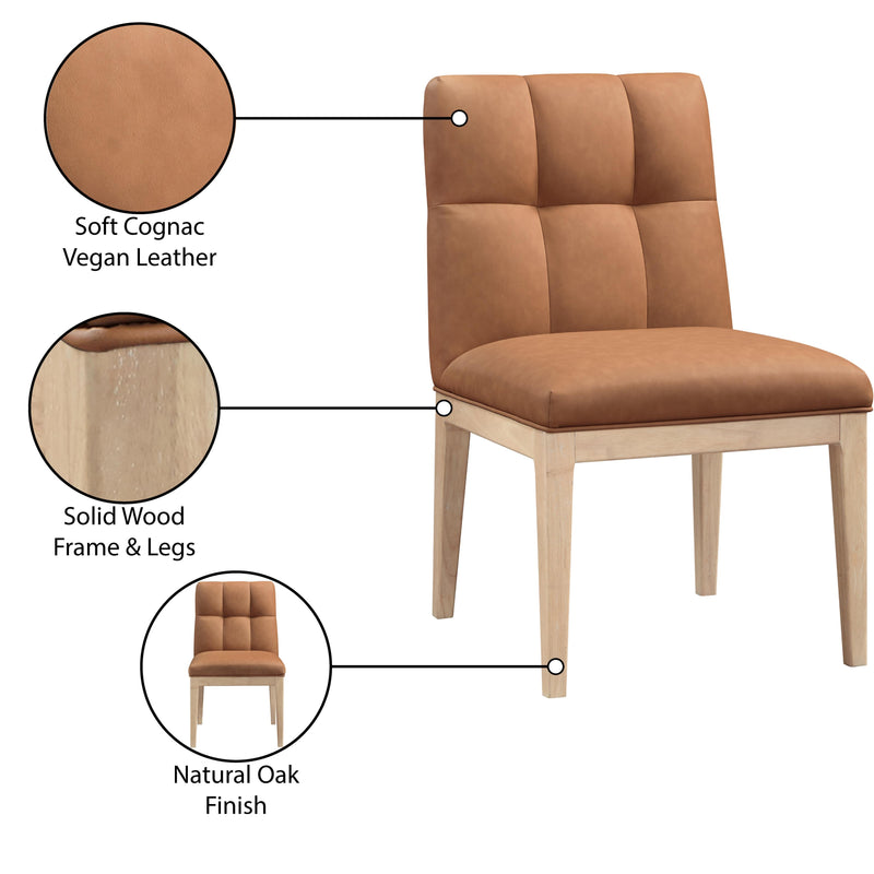 Meridian Adrian Cognac Vegan Leather Dining Side Chair IMAGE 10