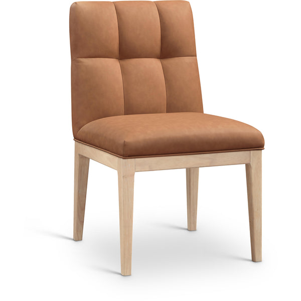 Meridian Adrian Cognac Vegan Leather Dining Side Chair IMAGE 1
