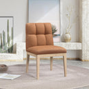 Meridian Adrian Cognac Vegan Leather Dining Side Chair IMAGE 2