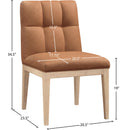 Meridian Adrian Cognac Vegan Leather Dining Side Chair IMAGE 9
