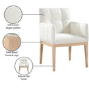 Meridian Adrian Cream Vegan Leather Dining Arm Chair IMAGE 10