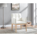 Meridian Adrian Cream Vegan Leather Dining Arm Chair IMAGE 2