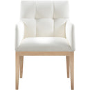 Meridian Adrian Cream Vegan Leather Dining Arm Chair IMAGE 3