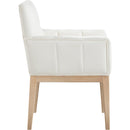 Meridian Adrian Cream Vegan Leather Dining Arm Chair IMAGE 4