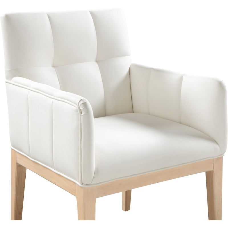 Meridian Adrian Cream Vegan Leather Dining Arm Chair IMAGE 6