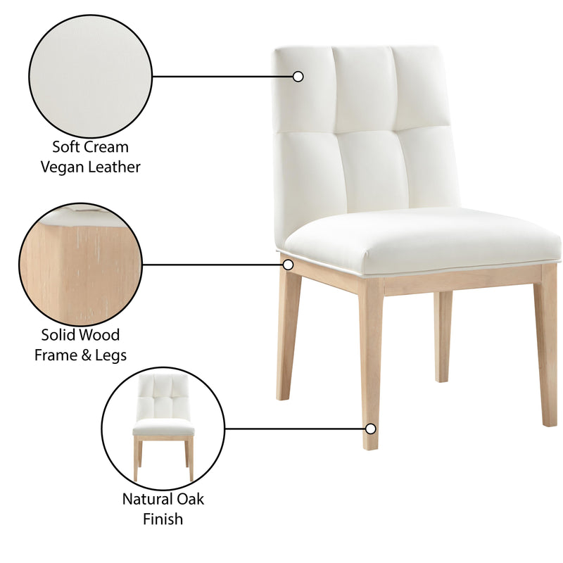 Meridian Adrian Cream Vegan Leather Dining Side Chair IMAGE 11