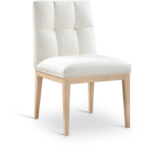 Meridian Adrian Cream Vegan Leather Dining Side Chair IMAGE 1