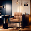 Meridian Adrian Cognac Vegan Leather Dining Arm Chair IMAGE 2