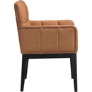 Meridian Adrian Cognac Vegan Leather Dining Arm Chair IMAGE 4