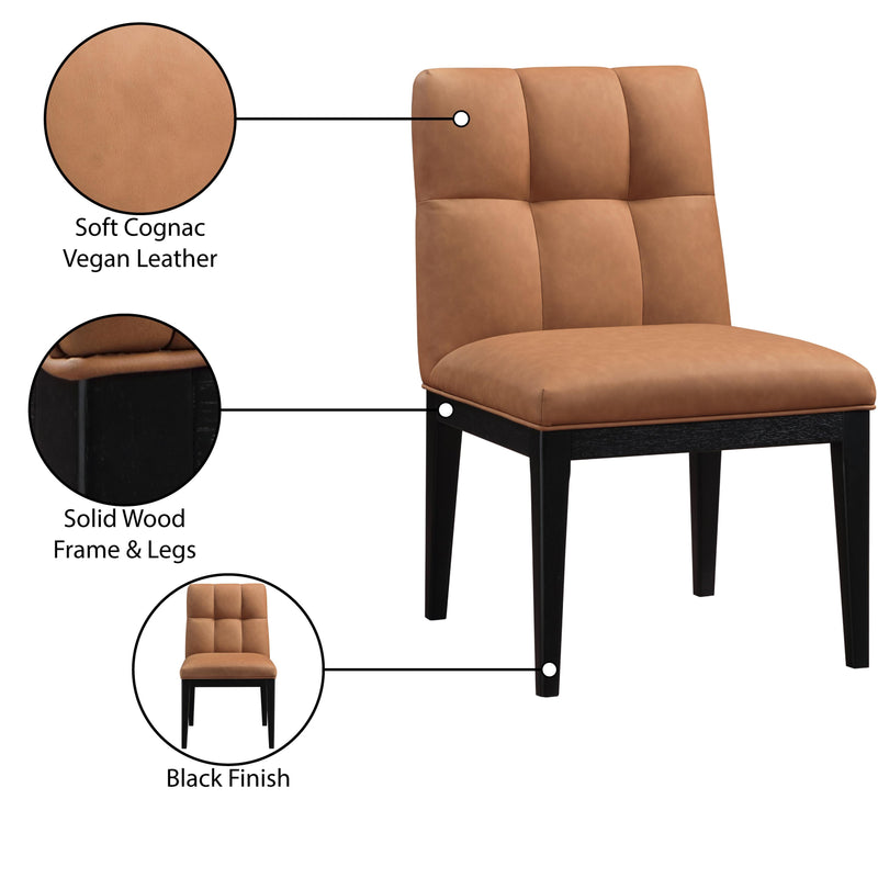 Meridian Adrian Cognac Vegan Leather Dining Side Chair IMAGE 10