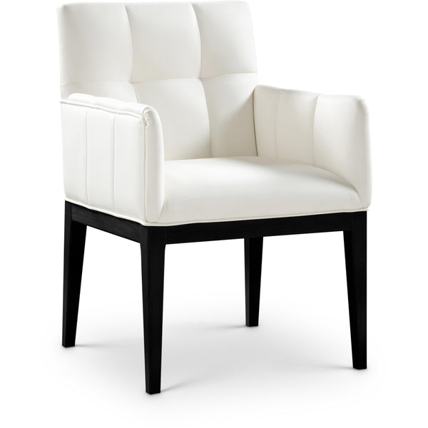Meridian Adrian Cream Vegan Leather Dining Arm Chair IMAGE 1