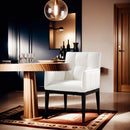 Meridian Adrian Cream Vegan Leather Dining Arm Chair IMAGE 2