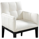 Meridian Adrian Cream Vegan Leather Dining Arm Chair IMAGE 6