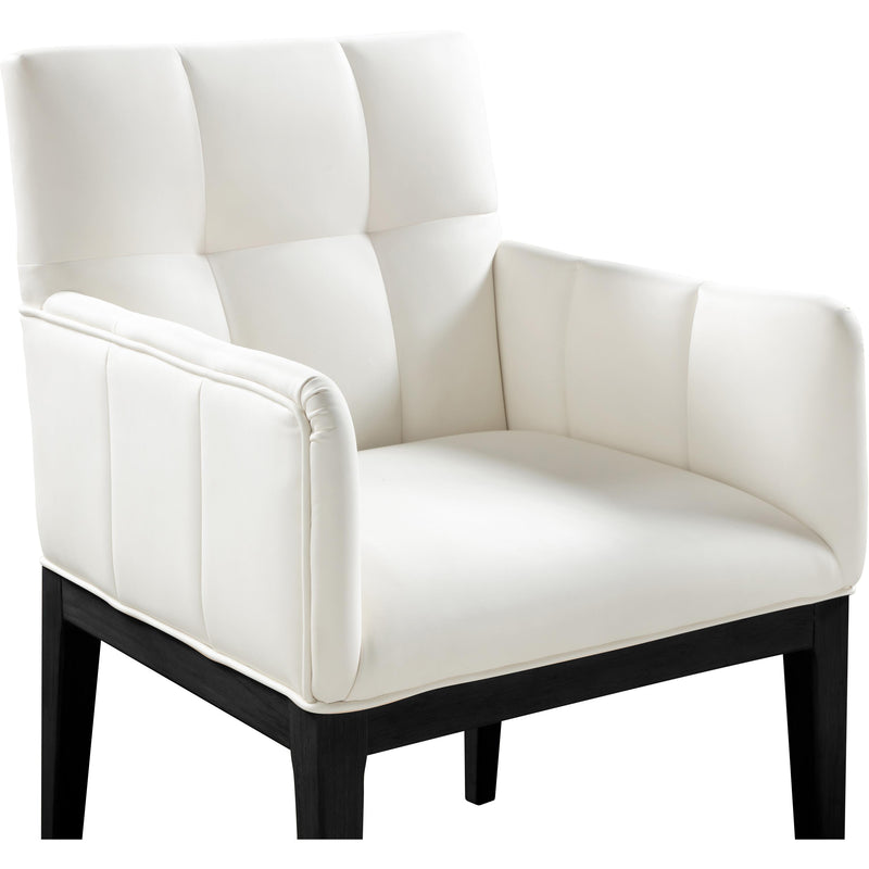 Meridian Adrian Cream Vegan Leather Dining Arm Chair IMAGE 6