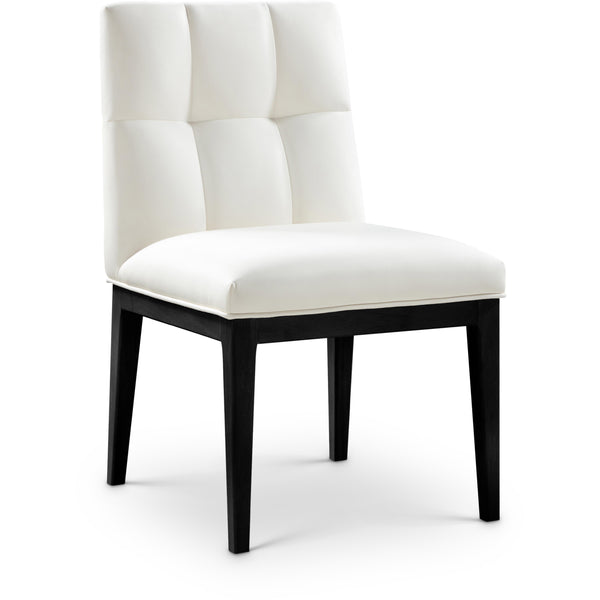 Meridian Adrian Cream Vegan Leather Dining Side Chair IMAGE 1