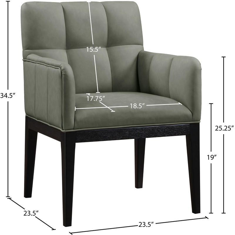 Meridian Adrian Green Vegan Leather Dining Arm Chair IMAGE 10